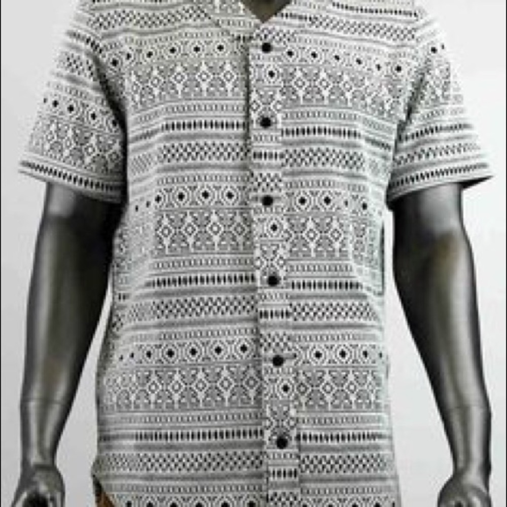 KNT1029-BONE TRIBAL BASEBALL SHIRT - Picture 3 of 4